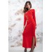 Embroidered maxi dress "Spring" Red